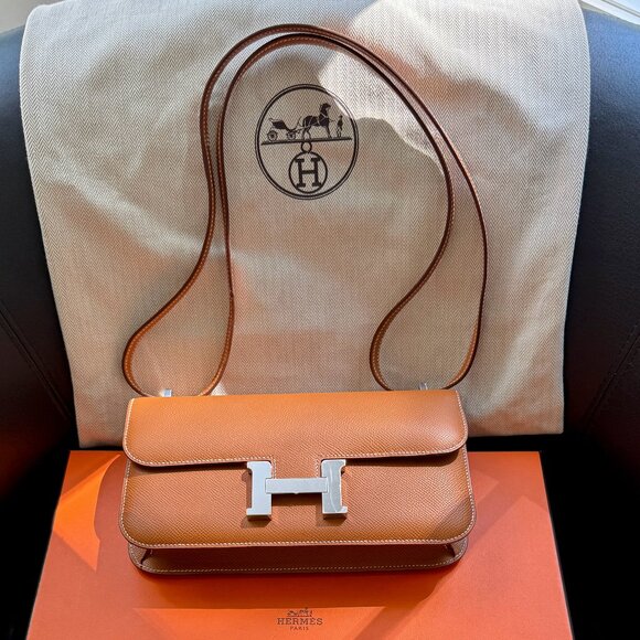 Hermes Constance Elan Bag Gold Epsom / Swift PHW - 2025 New from France! - Picture 1 of 16
